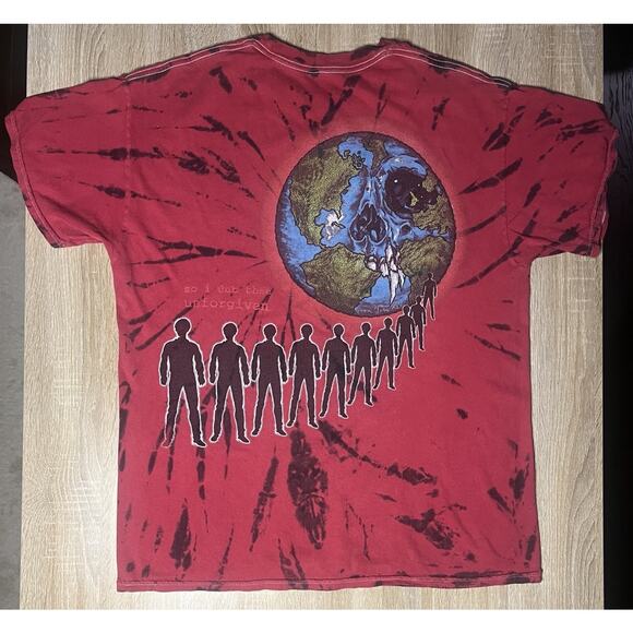 Metallica Unforgiven Graphic Red and Black TieDie Vintage TShirt M - Picture 2 of 3